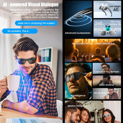 AI Smart Glasses with 100MP Camera