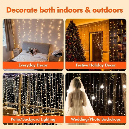 LED Curtain Fairy String Lights 8 Lighting Modes