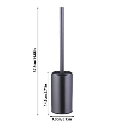 Vertical Matt Black Toilet Brush Holder Set