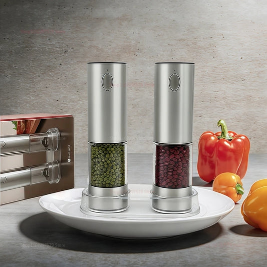 2pcs USB Rechargeable Electric Salt & Pepper Grinder Set