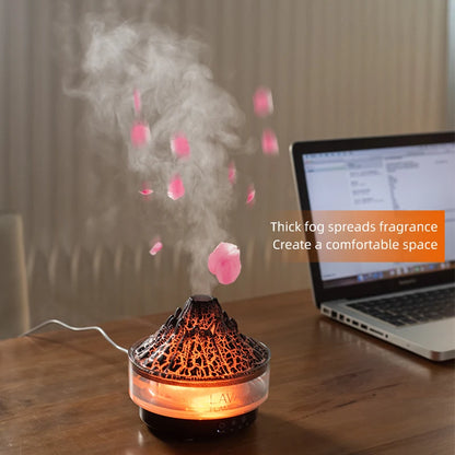 Volcano Effect Air Humidifier | Diffuser with Remote & Lights