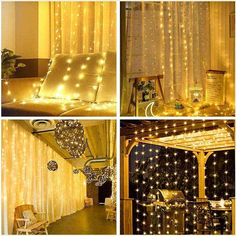 LED Curtain Fairy String Lights 8 Lighting Modes