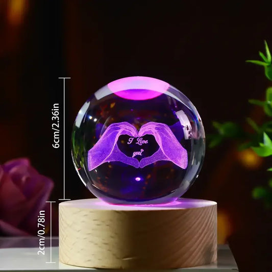 Love Crystal Globe with Light
