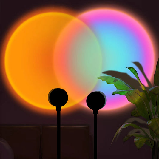 2PCS Sunset & Rainbow Projection Lamp Set