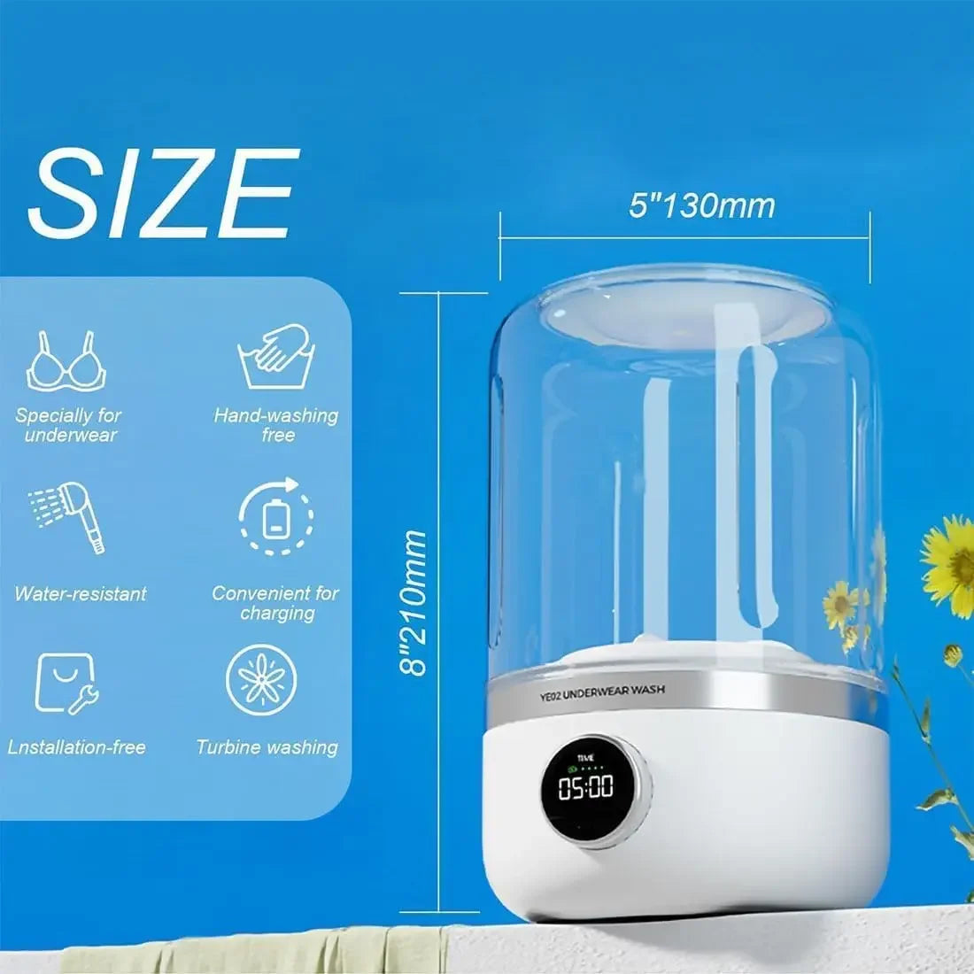 Wireless Mini Washing Machine Portable Laundry Bucket