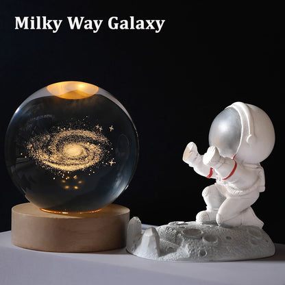 3D Galaxy Crystal Ball LED Night Light