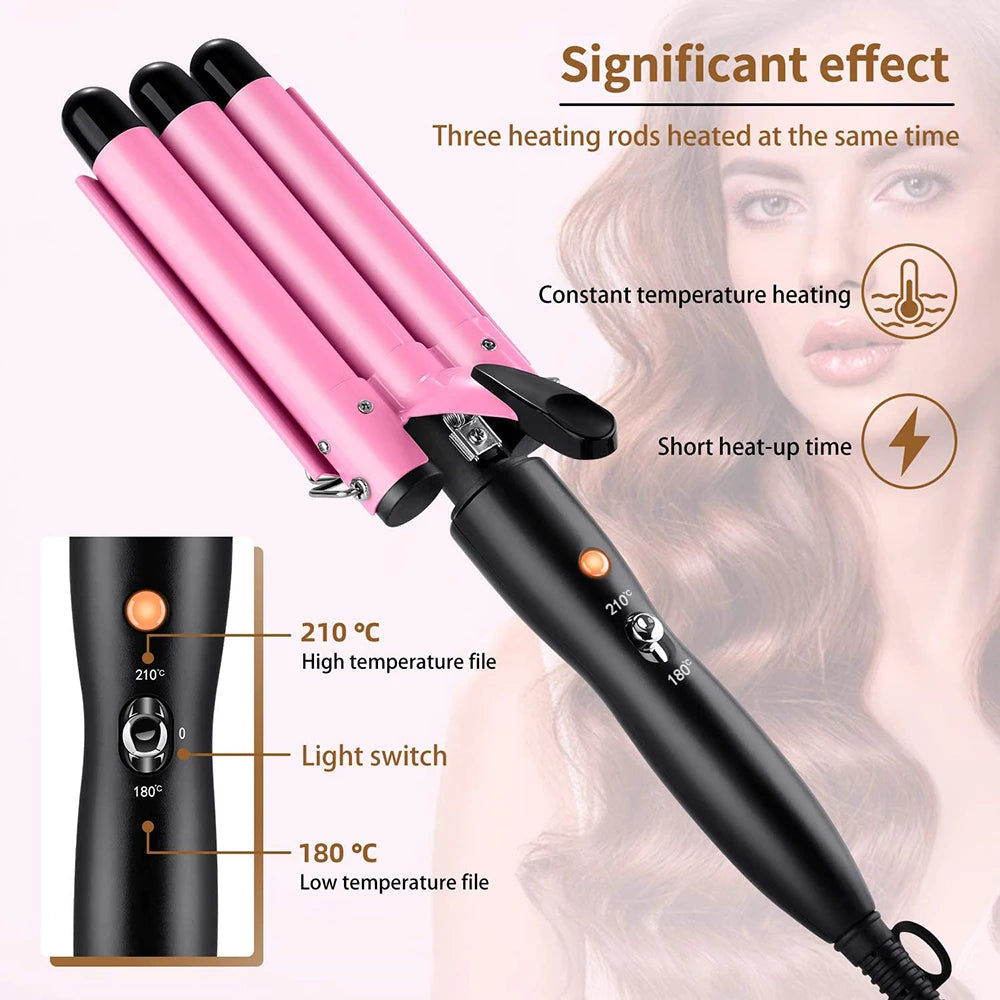 20/32mm Hair Curler Triple Barrels Ceramic Hair Curling Iron Professional Hair Waver Tongs Styler Tools for All Hair Types