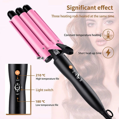 20/32mm Hair Curler Triple Barrels Ceramic Hair Curling Iron Professional Hair Waver Tongs Styler Tools for All Hair Types