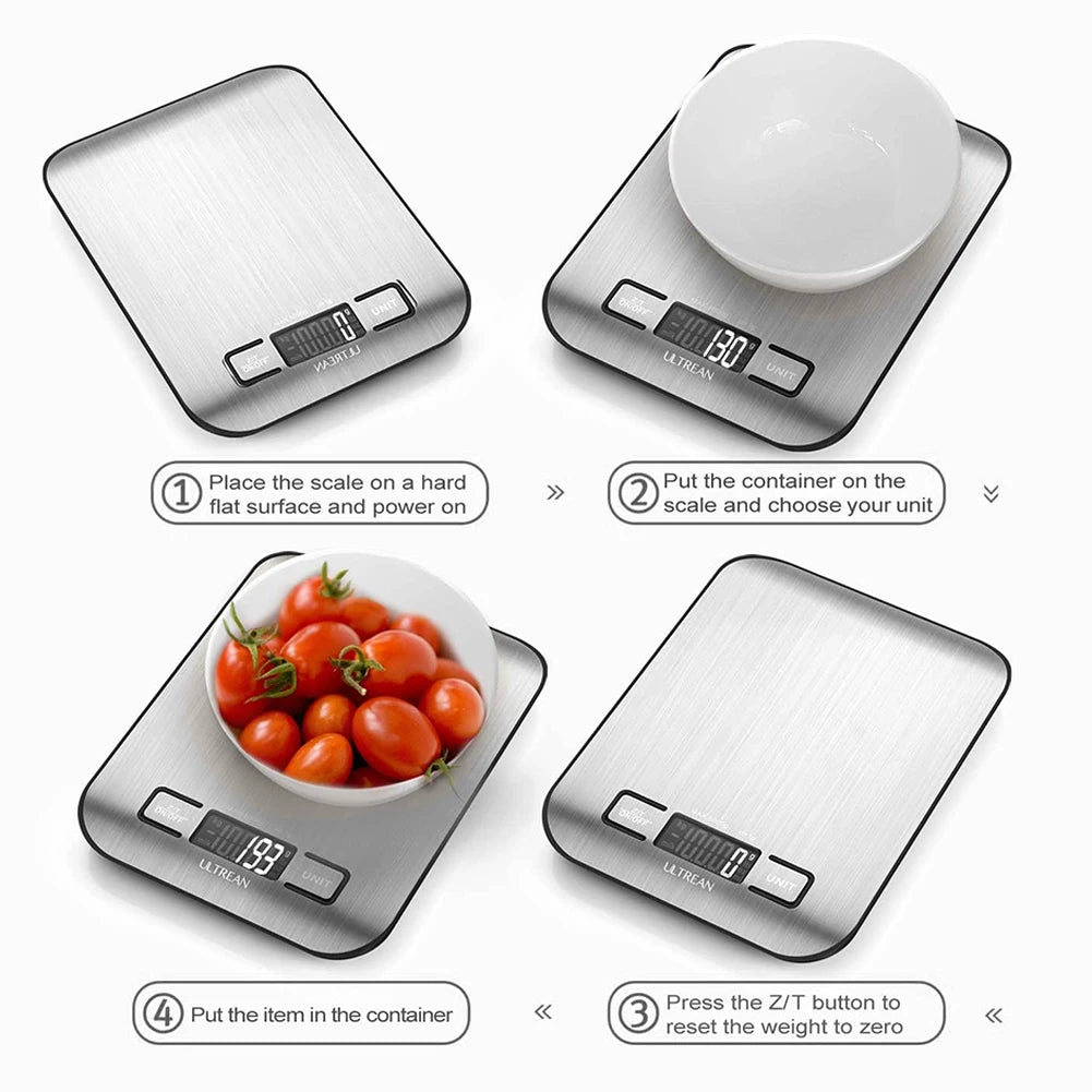 Premium 10kg Digital Kitchen Scale – USB Rechargeable