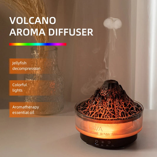 Volcano Effect Air Humidifier | Diffuser with Remote & Lights