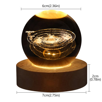3D Galaxy Crystal Ball LED Night Light