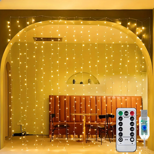 Remote Control USB LED Curtain Fairy Lights