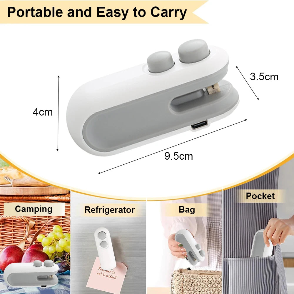 Portable Heat Sealer with Cutter Seal & Slice in Seconds