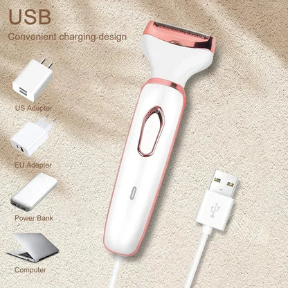 4-in-1 Electric Epilator for Women – Facial Hair Remover, Bikini, Nose & Eyebrow Trimmer