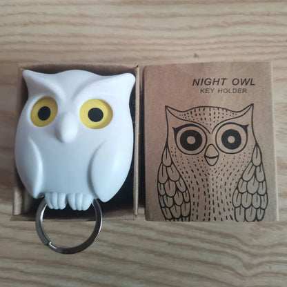 Owl Magnetic Key Hook – Auto Blinking & No-Punch Wall Decor