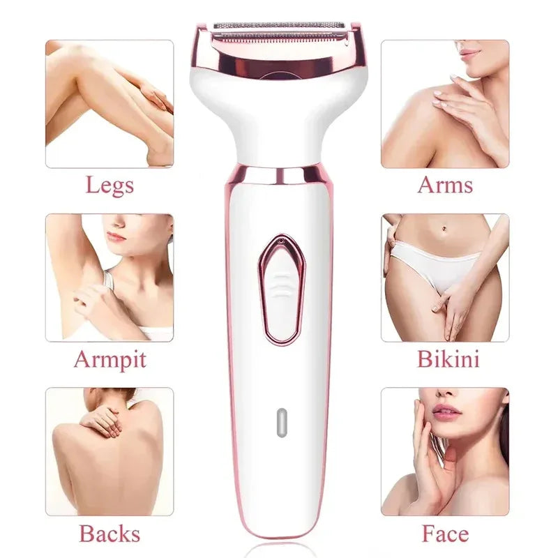 4-in-1 Electric Epilator for Women – Facial Hair Remover, Bikini, Nose & Eyebrow Trimmer