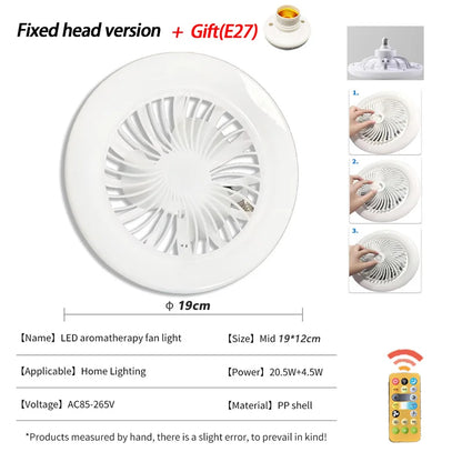 3-in-1 Aromatherapy LED Ceiling Fan Lamp