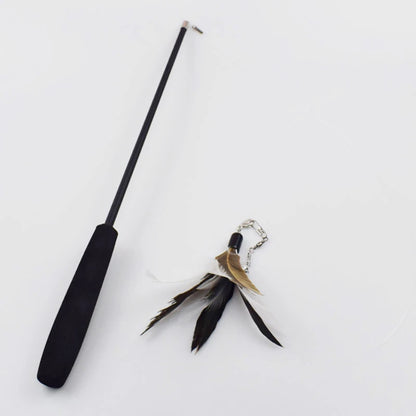 Telescopic Cat Feather Teaser Wand
