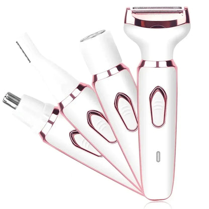 4-in-1 Electric Epilator for Women – Facial Hair Remover, Bikini, Nose & Eyebrow Trimmer