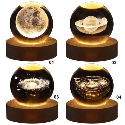 3D Axolotl Crystal Ball Night Light