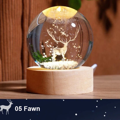 LED Galaxy Crystal Ball Night Light – Solar System 3D Milky Way