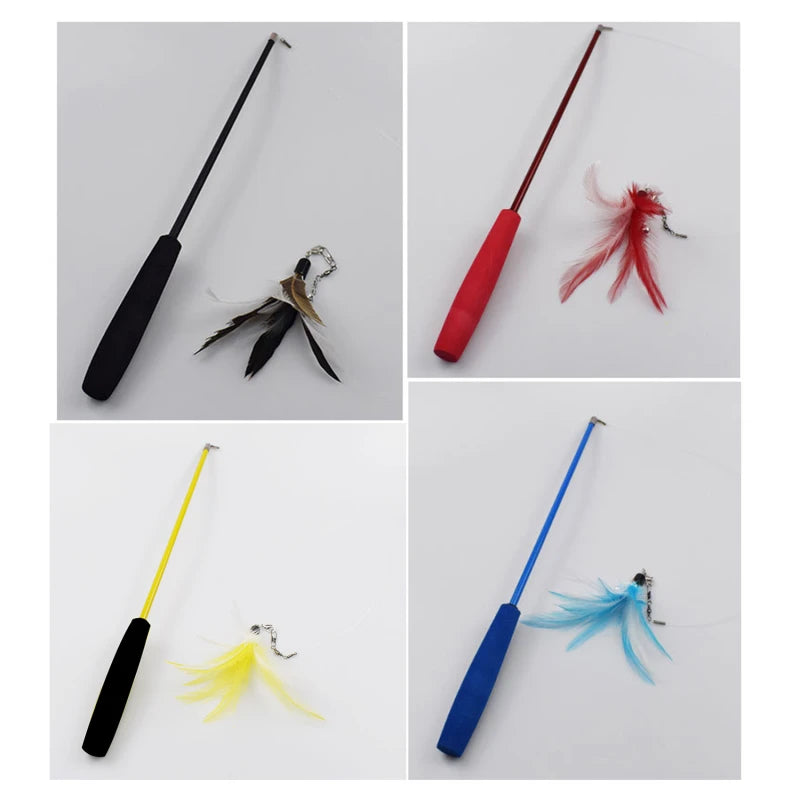 Telescopic Cat Feather Teaser Wand