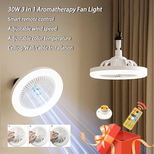 3-in-1 Aromatherapy LED Ceiling Fan Lamp