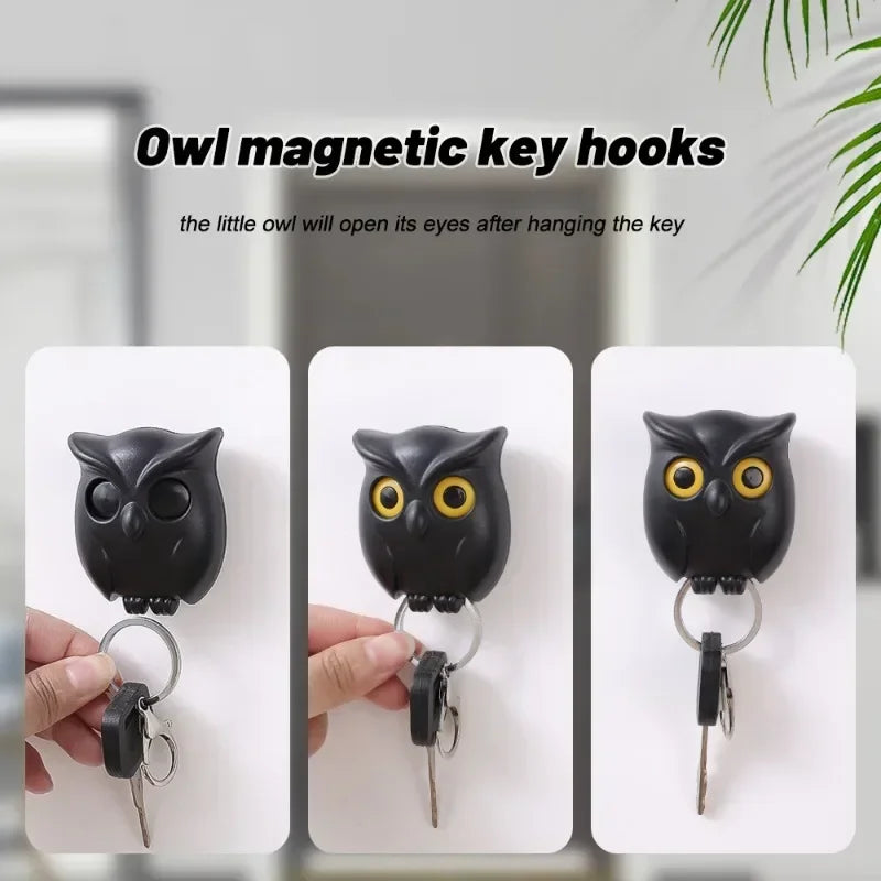 Magnetic Owl Key Holders – Self-Adhesive Wall Hooks (Set Of 3)