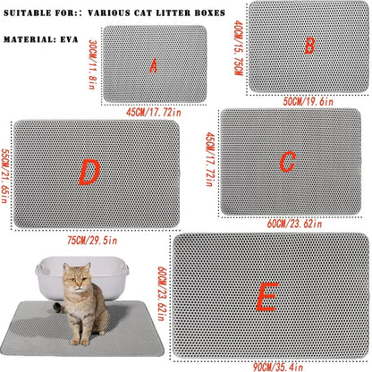 Large Waterproof Cat Litter Mat – Non-Slip Double-Layer