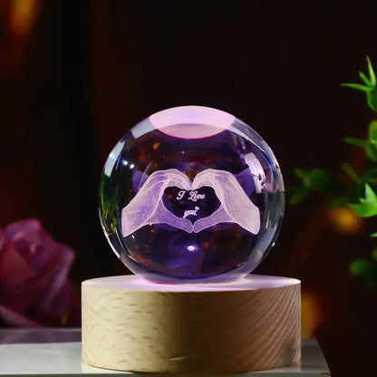 Love Crystal Globe with Light