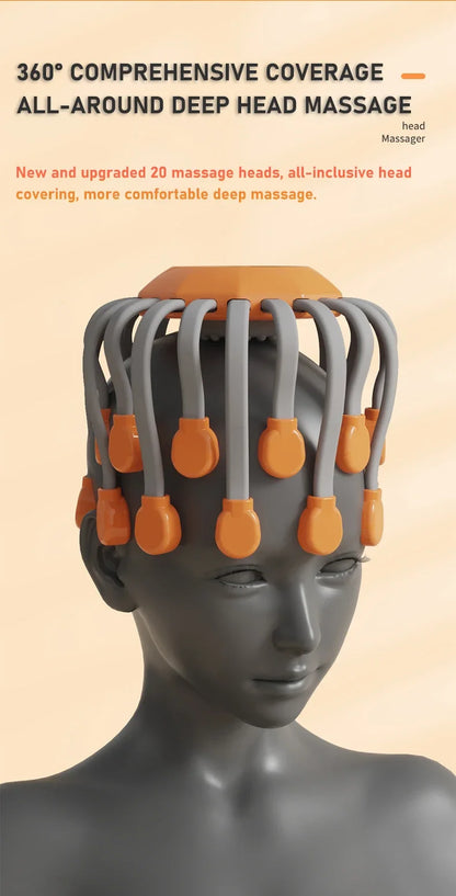 Octopus Scalp Massager 20 Heads + Red Light Therapy for Headaches