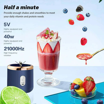 Portable USB Rechargeable Fruit Juicer 6-Blade Mini Blender Bottle