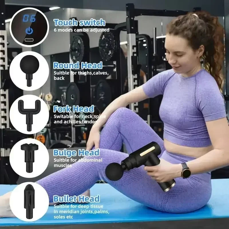 Portable Fascia Massage Gun with LCD