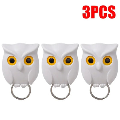 Magnetic Owl Key Holders – Self-Adhesive Wall Hooks (Set Of 3)