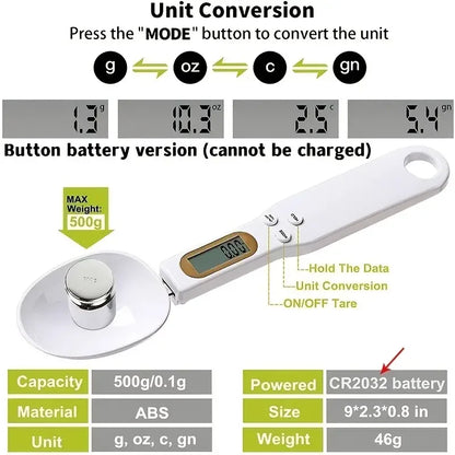 Mini Digital Kitchen Spoon Scale