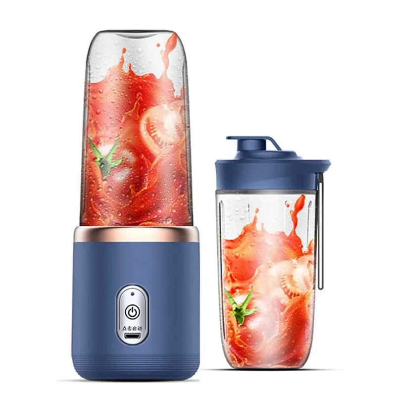 Portable USB Rechargeable Fruit Juicer 6-Blade Mini Blender Bottle