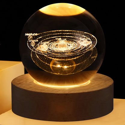 3D Galaxy Crystal Ball LED Night Light