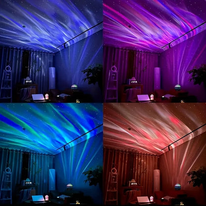 LED Northern Lights & Starry Sky Projector – Remote Control, Auto-Rotate, Multi-Style Galaxy Lamp for Home & Party Decor