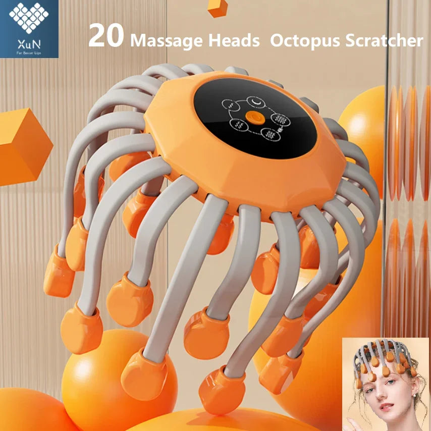 Octopus Scalp Massager 20 Heads + Red Light Therapy for Headaches