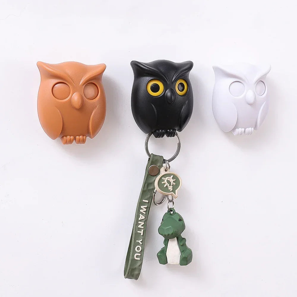 Magnetic Owl Key Holders – Self-Adhesive Wall Hooks (Set Of 3)