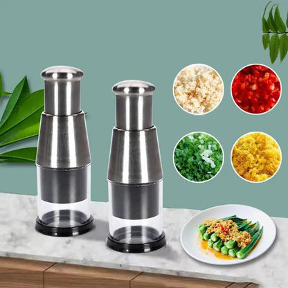 Compact Manual Vegetable Chopper – Garlic & Onion Cutting Tool