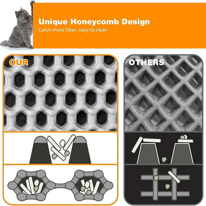 Large Waterproof Cat Litter Mat – Non-Slip Double-Layer