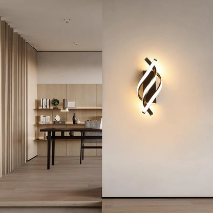 Curved Spiral LED Wall Lamp
