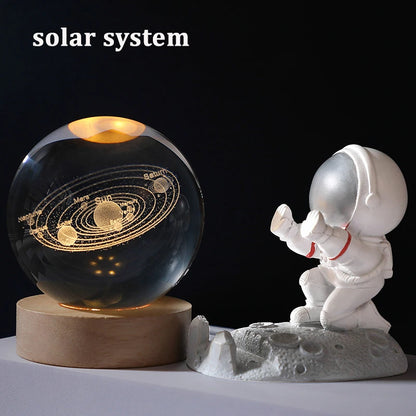 3D Galaxy Crystal Ball LED Night Light