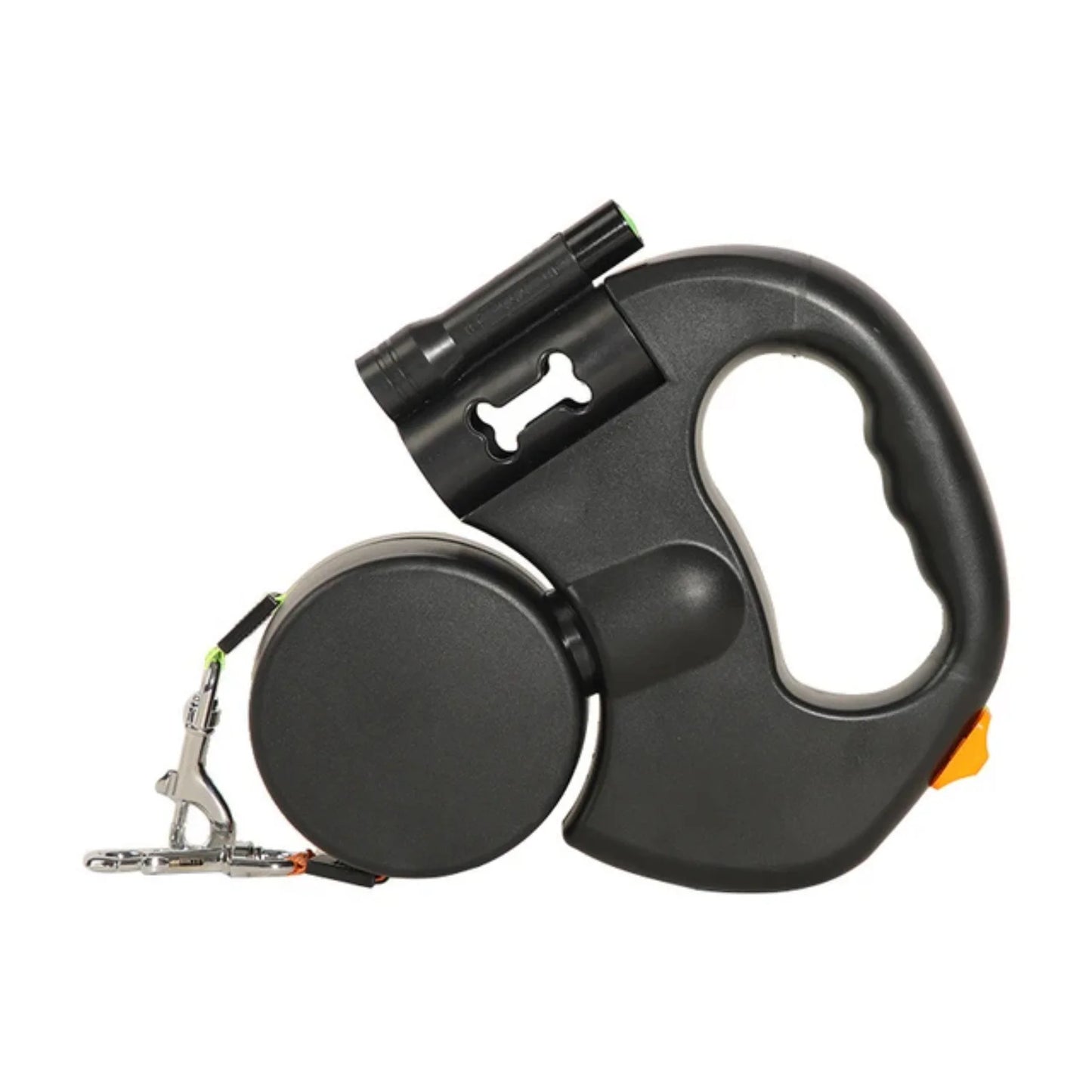 Double Pet Leash with LED Light & Waste Bag Dispenser