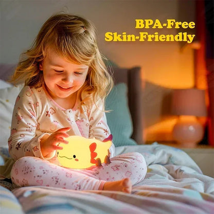 Cute Axolotl Silicone Night Light – Touch Control & USB Rechargeable