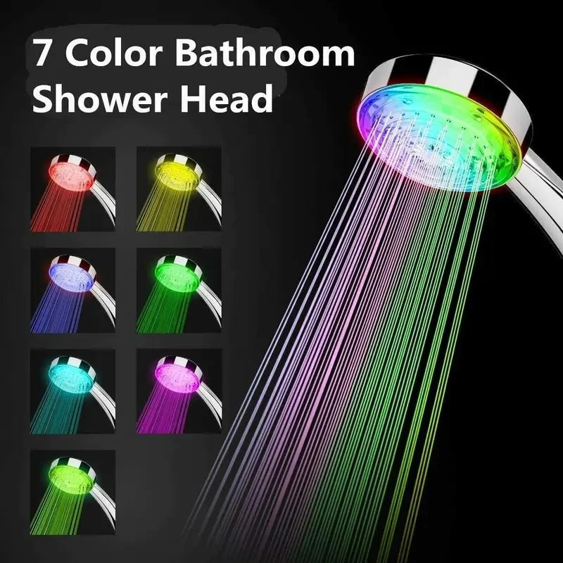 7-Color LED Rainfall Shower Head