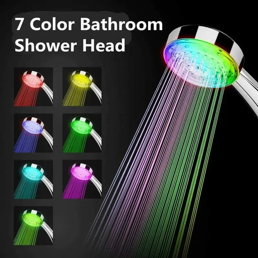 7-Color LED Rainfall Shower Head