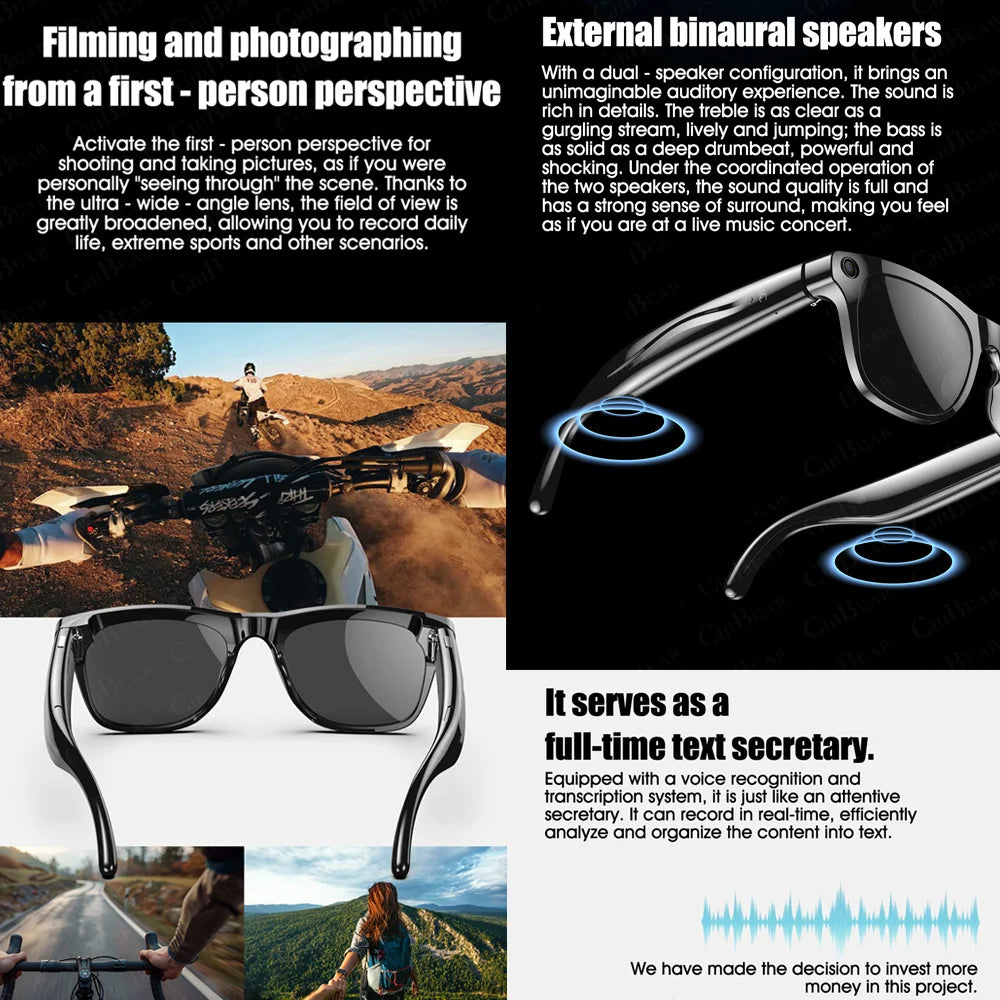 AI Smart Glasses with 100MP Camera