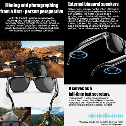 AI Smart Glasses with 100MP Camera